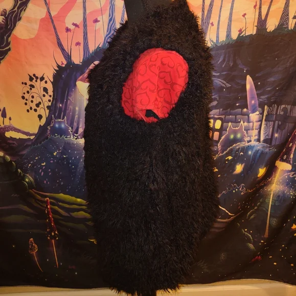 Vintage Black Faux Fur Fuzzy Vest - Picture 3 of 15